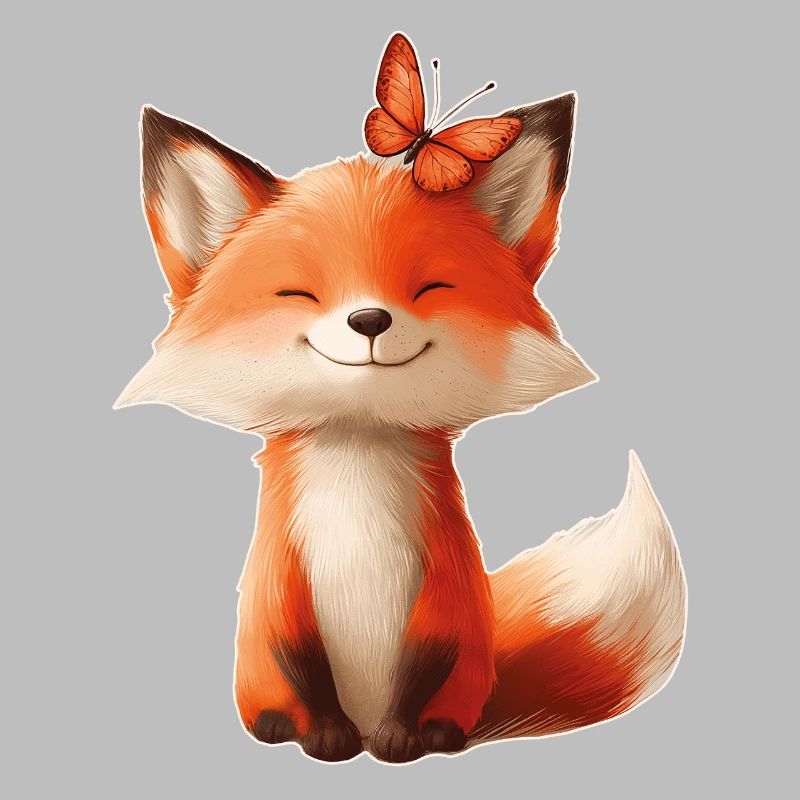 Fuchs mit Schmetterling