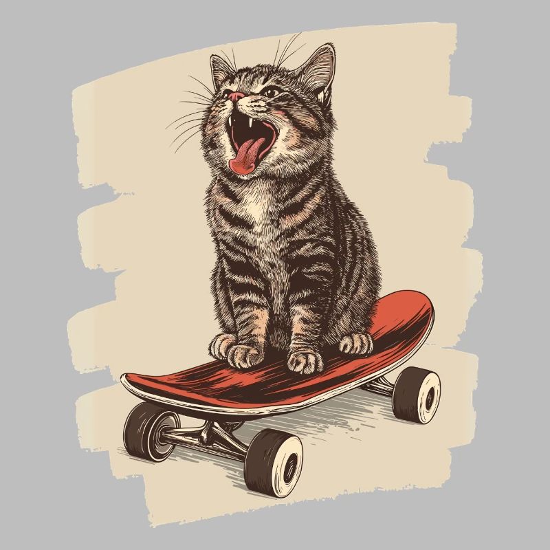 Chat de planche à roulettes