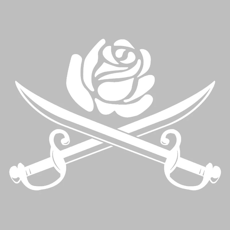 Fleur blanche et épées croisées