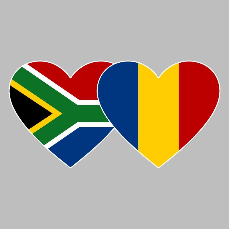 Afrique du Sud Tchad Drapeau Coeur Utilisé