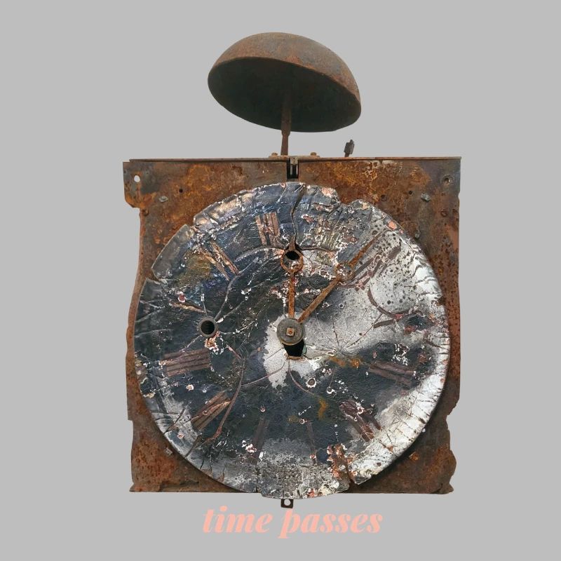 Rusty clock Time passes