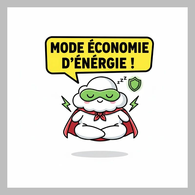 Superhero Cloud Saving Energy Mode