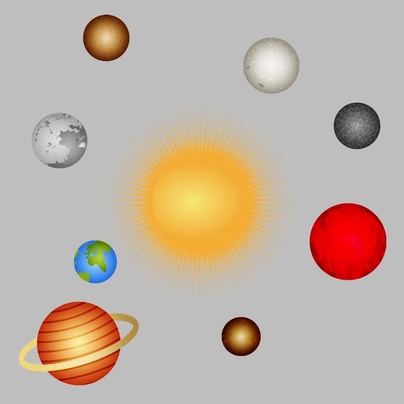 Luminous planetary system with sun and planets