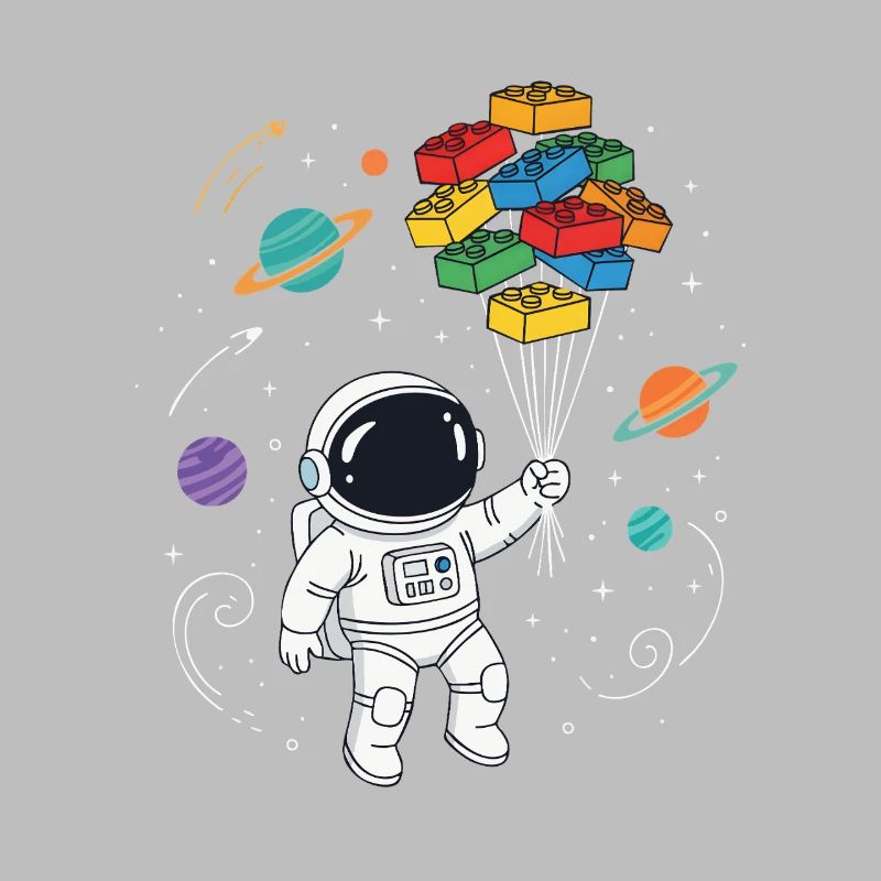 Blocs de construction d’astronautes Construction de briques spatiales