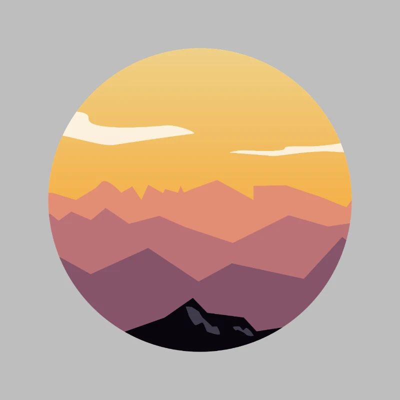 Circle Sunset Mountain Gradient