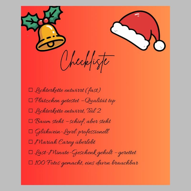 Weihnachts Checkliste Design