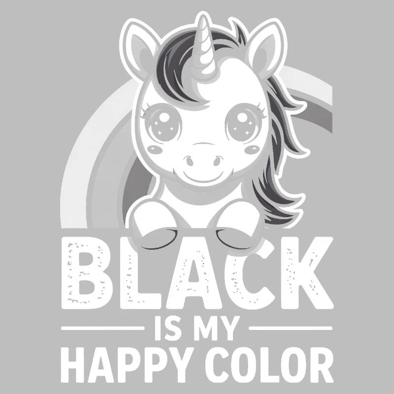 Licorne Noire Joyeuse Couleur
