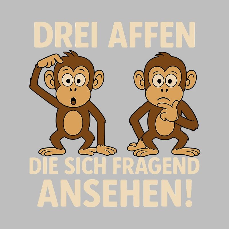 Three monkeys looking at each other questioningly 3 monkeys saying