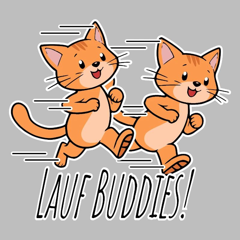 Courez, les amis ! Équipe de course de chats mignonne !