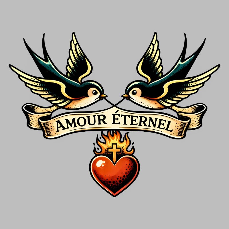 Amour Éternel Ailes et Cœur