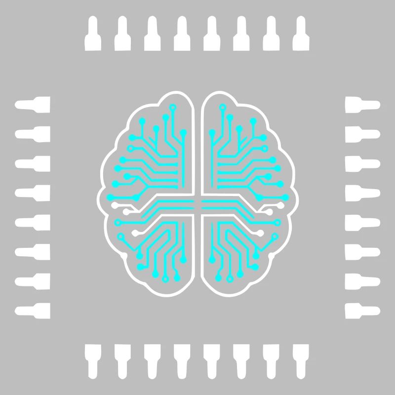 AI Brain Chip Processor Tech Vector