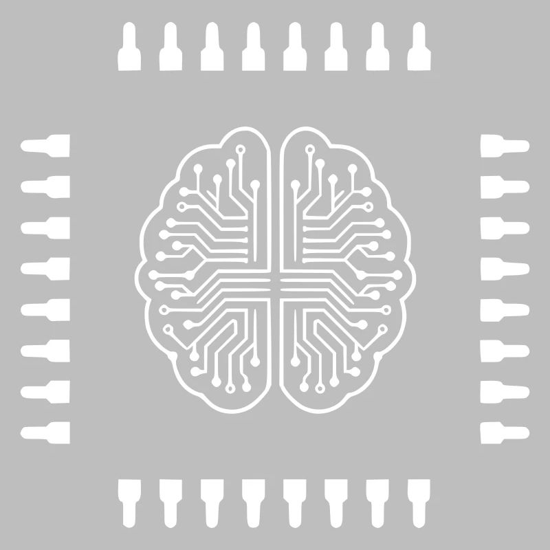 AI Brain Chip Processor Tech Vector