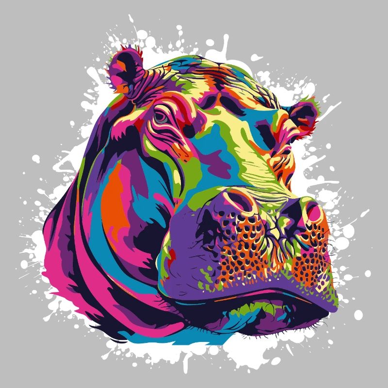 Nilpferd Kunst Comic