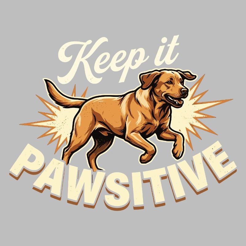 Restez Pawsitive Foxred Labrador Rétro