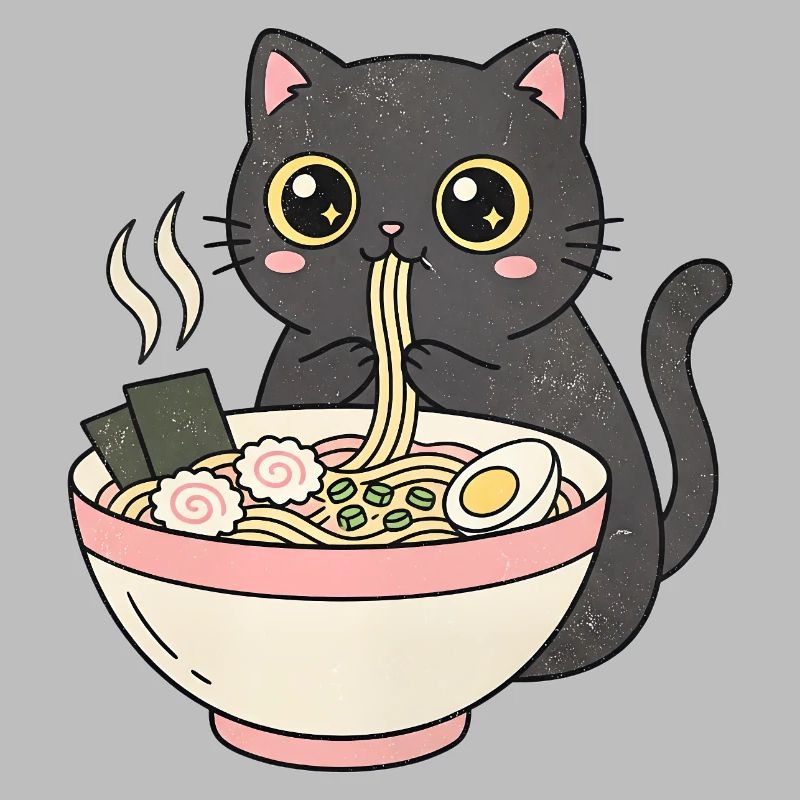 Chat ramen mignon, chat câlin