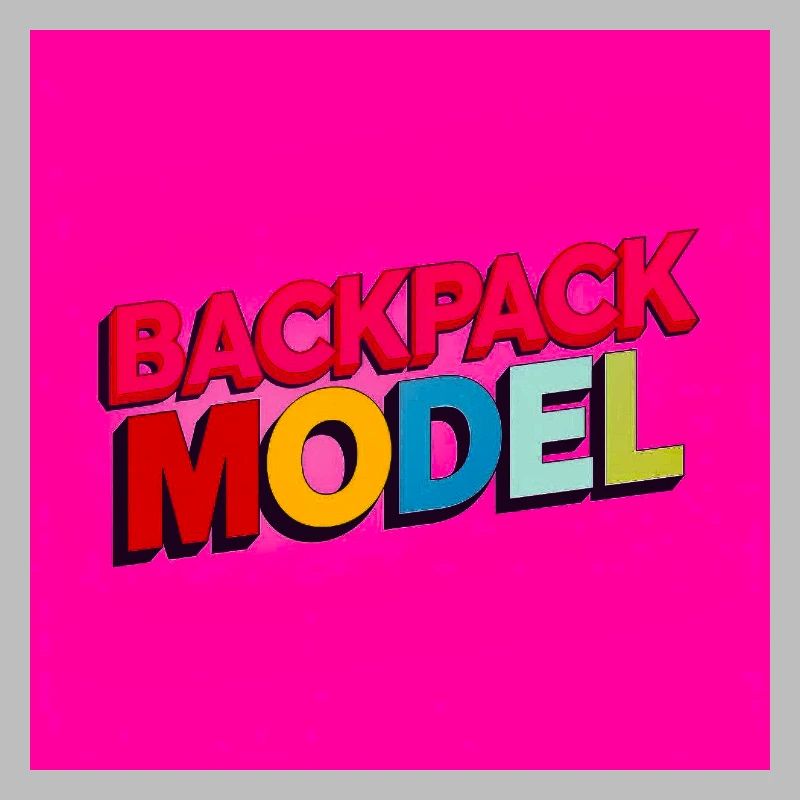 Backpack Model Neon Text
