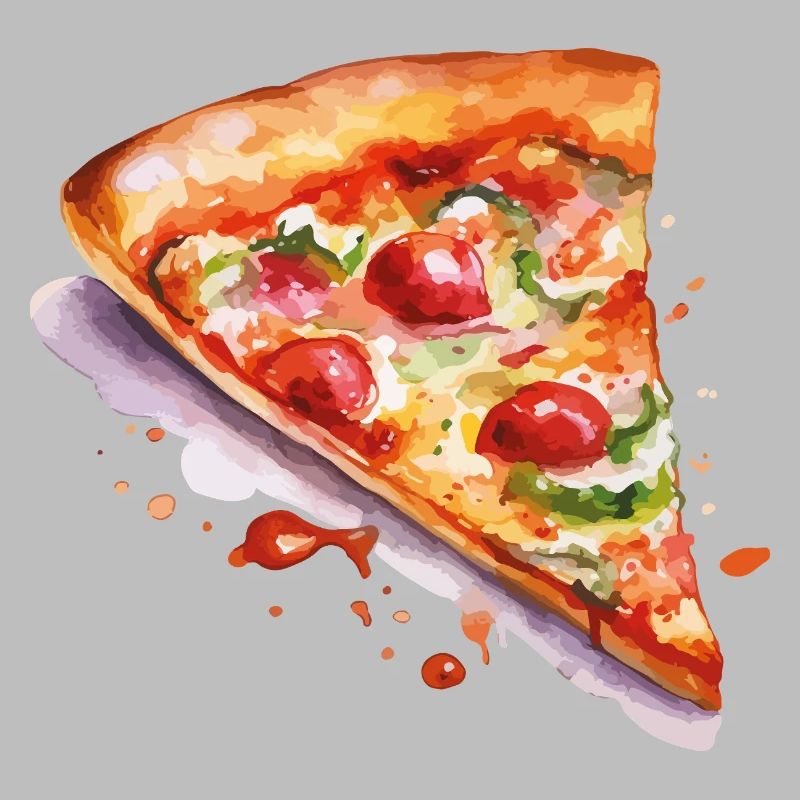 Tranche d’aquarelle pizza