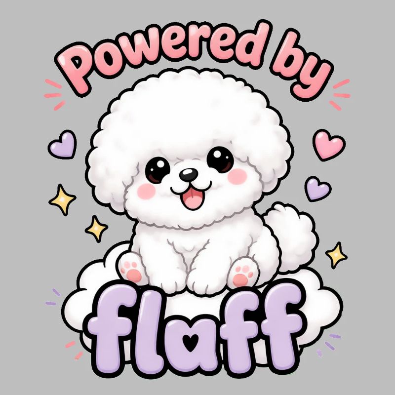 Propulsé par Fluff - un doux design de Bichon Dog
