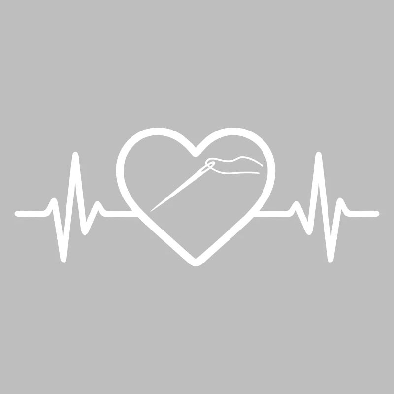 Sewing Spool Needle Scissors Heart