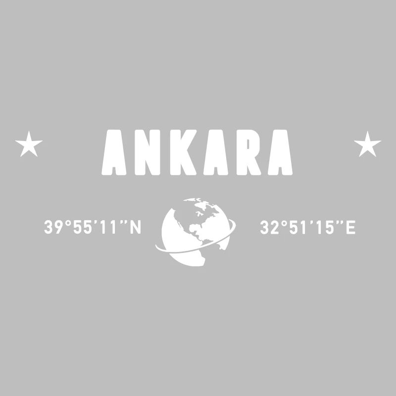 Ankara Turkey Coordinates Planet Earth White