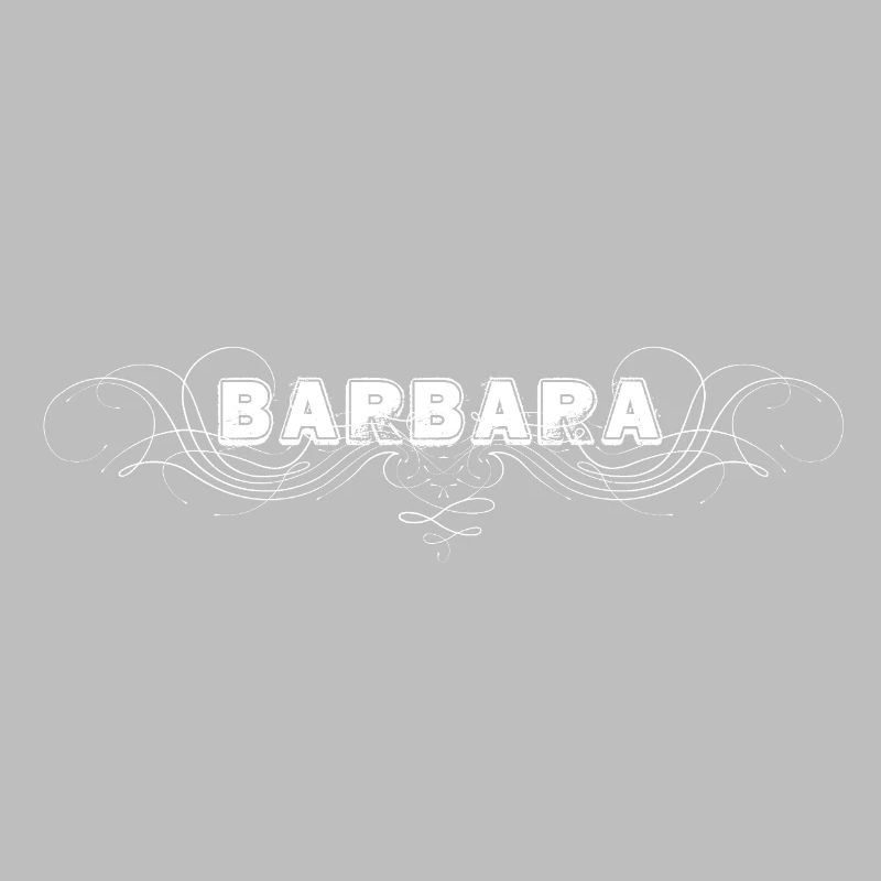 Lettrage BARBARA avec lignes décoratives