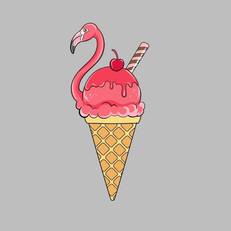 Flamingo Eis Eiswaffel Eiscream Rosa
