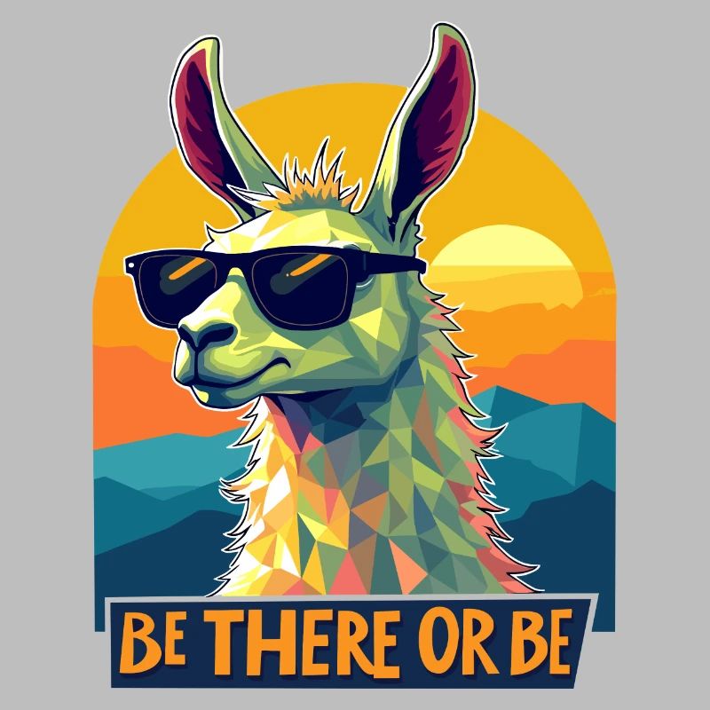 Be There or Be Llama – Retro Cool Llama Design