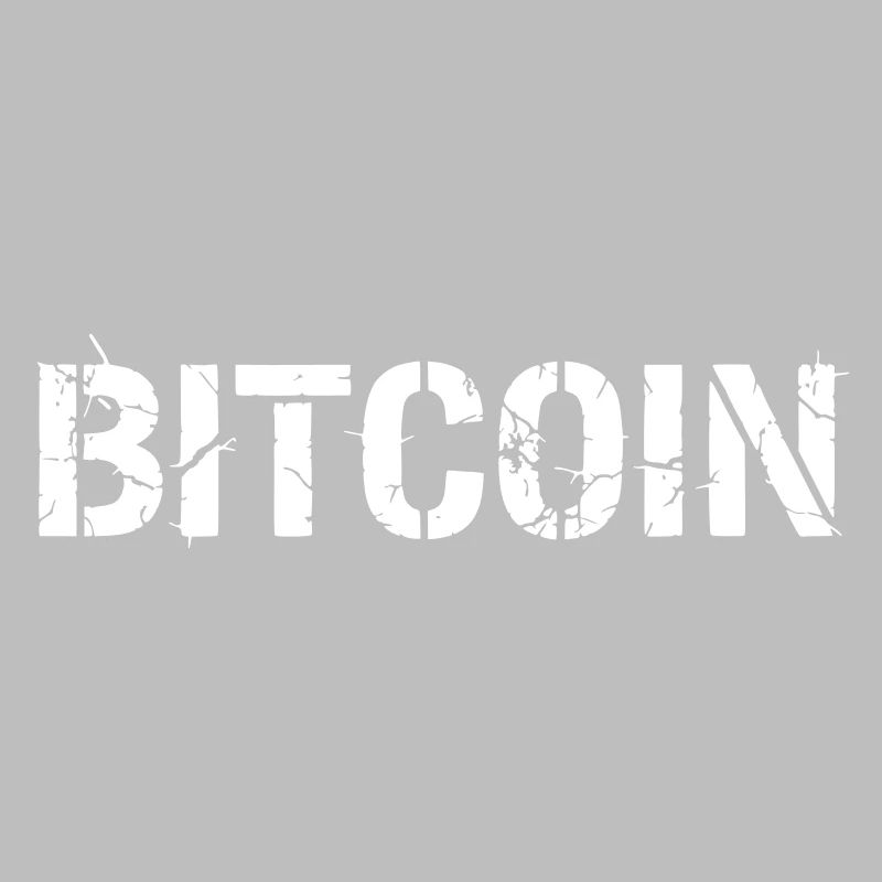 Bitcoin Text Lettering Grunge Vector