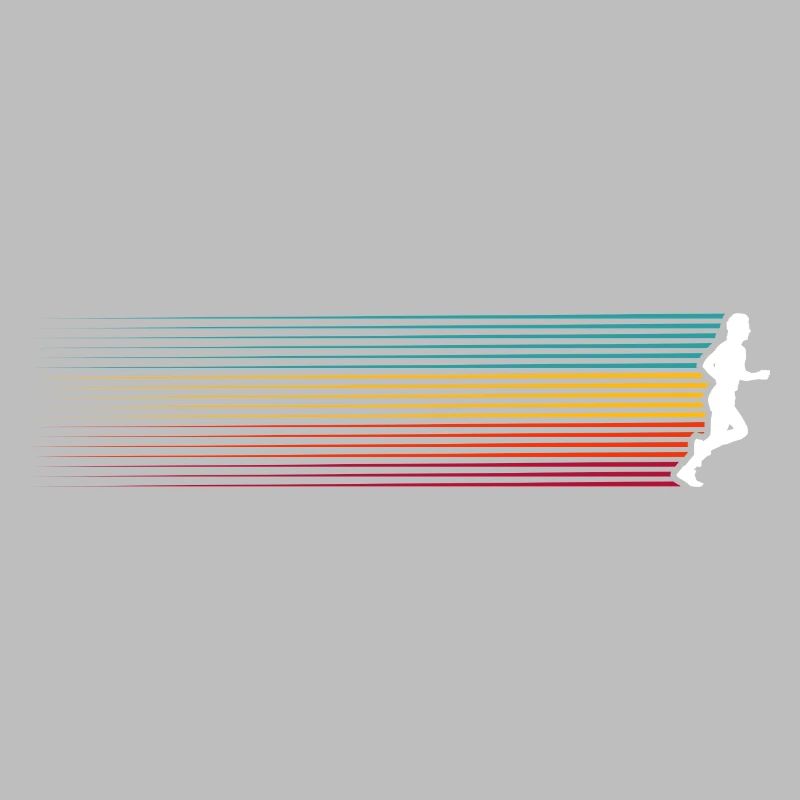 Rainbow Stripes Run Silhouette