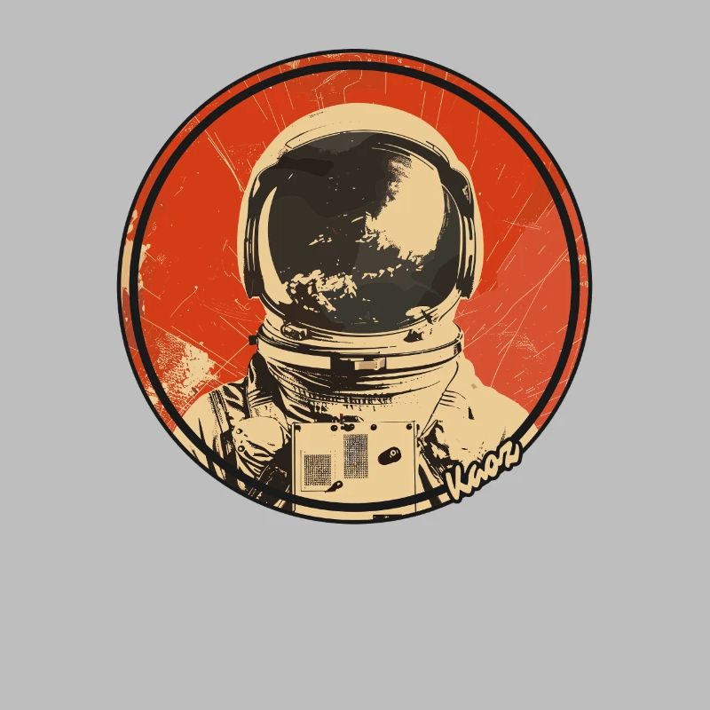 Conception spatiale rétro astronaute