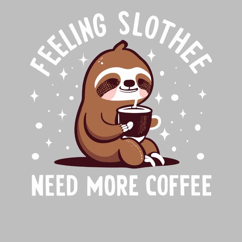Feeling Slothee Need More Coffee Cute Coffee Lover