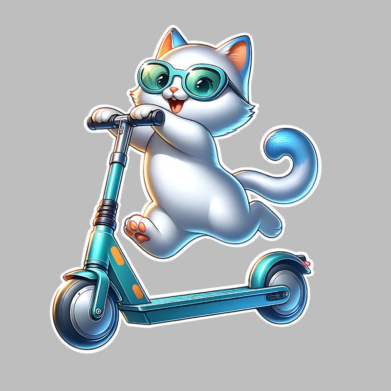 E-Scooter E-Roller Katze Scooter