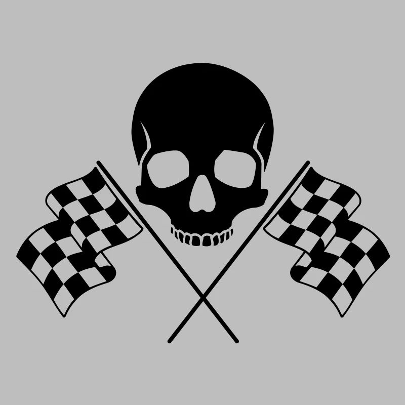 Crâne Drapeaux à Damier