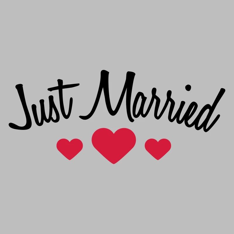 Just Married Hearts Logo Design