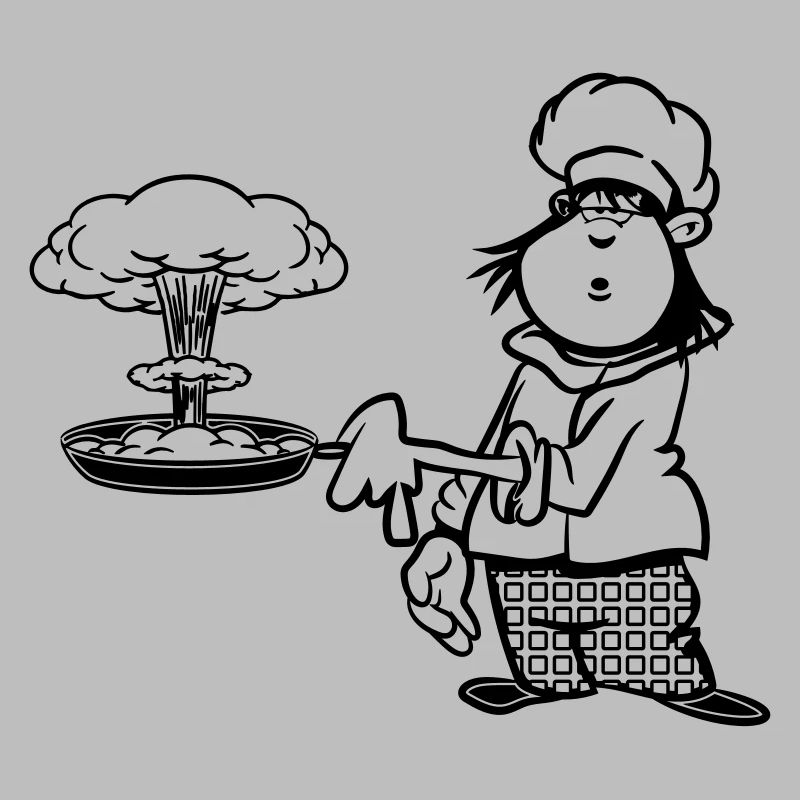 cuisinier drôle champignon de cuisson