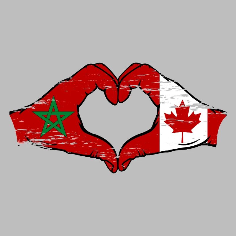 Aiguilles du drapeau du Maroc Canada en forme de coeur utilisé