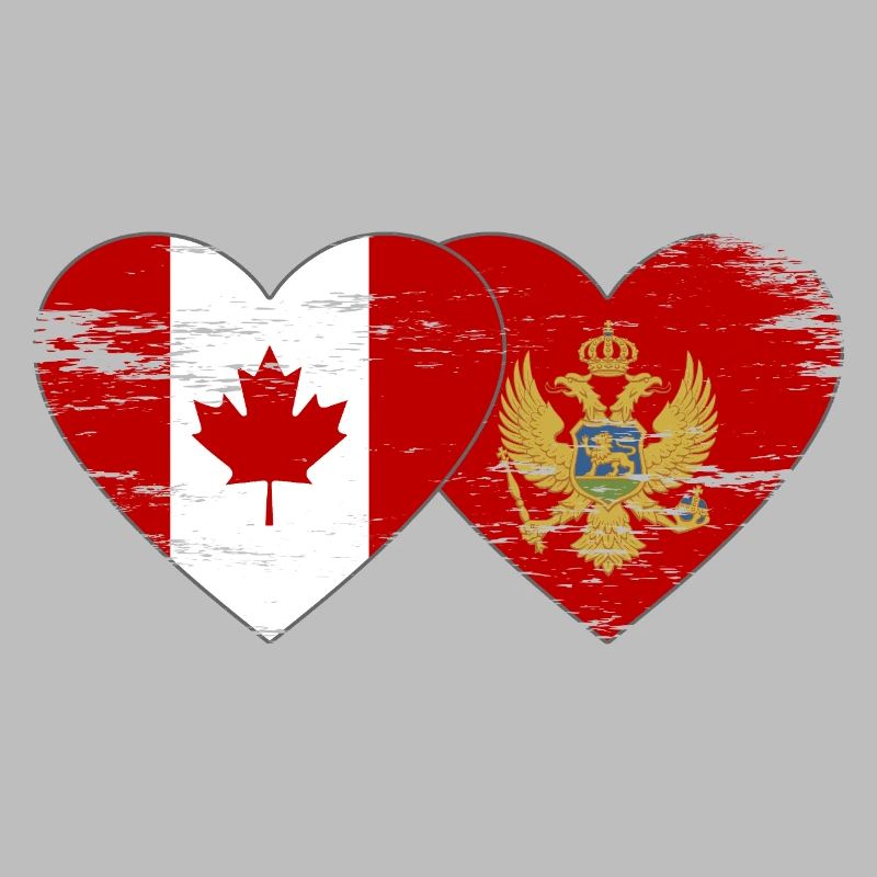 Drapeau du Canada Monténégro Coeur utilisé