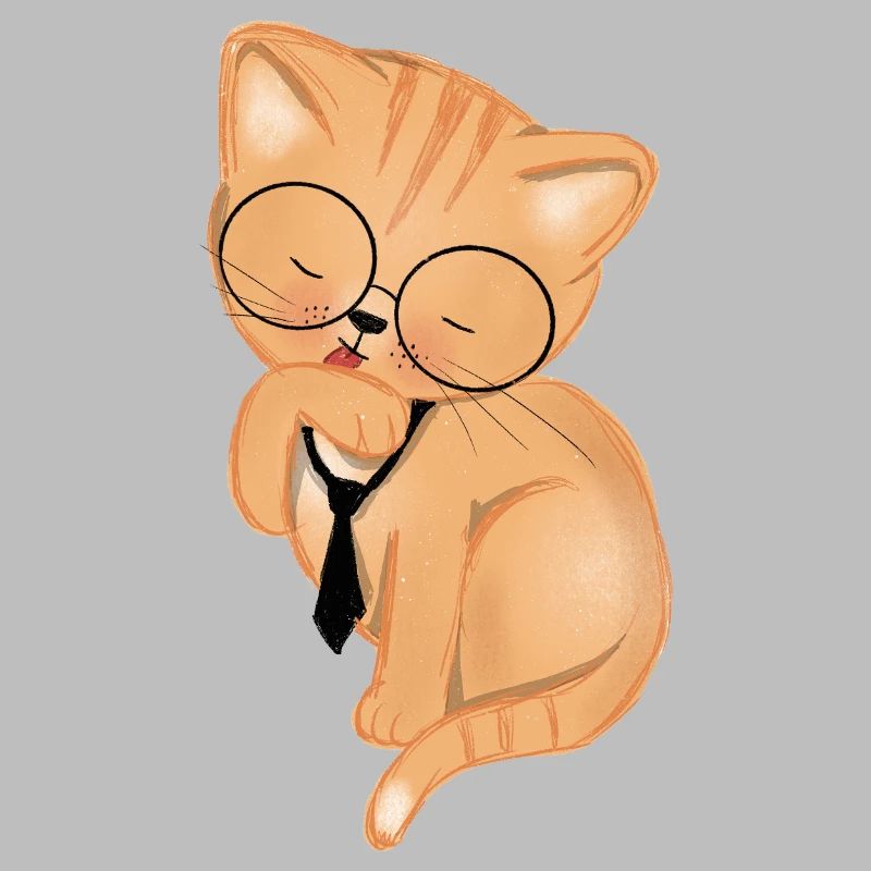 Chat de bureau avec cravate