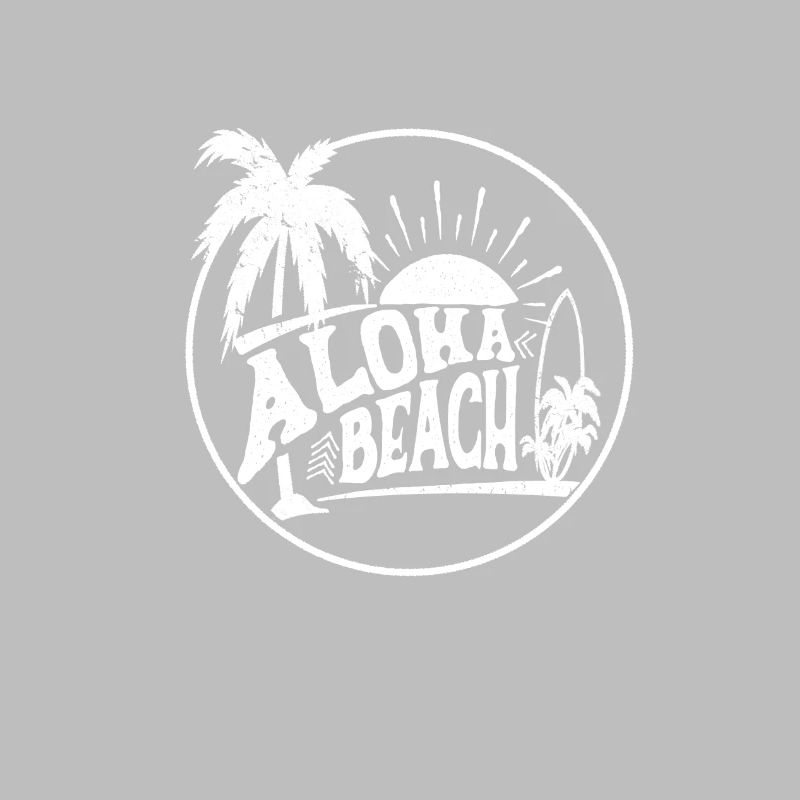 Aloha Beach Badge Palm Trees Sunset