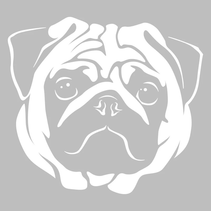 Mops Portrait - Negative Stil