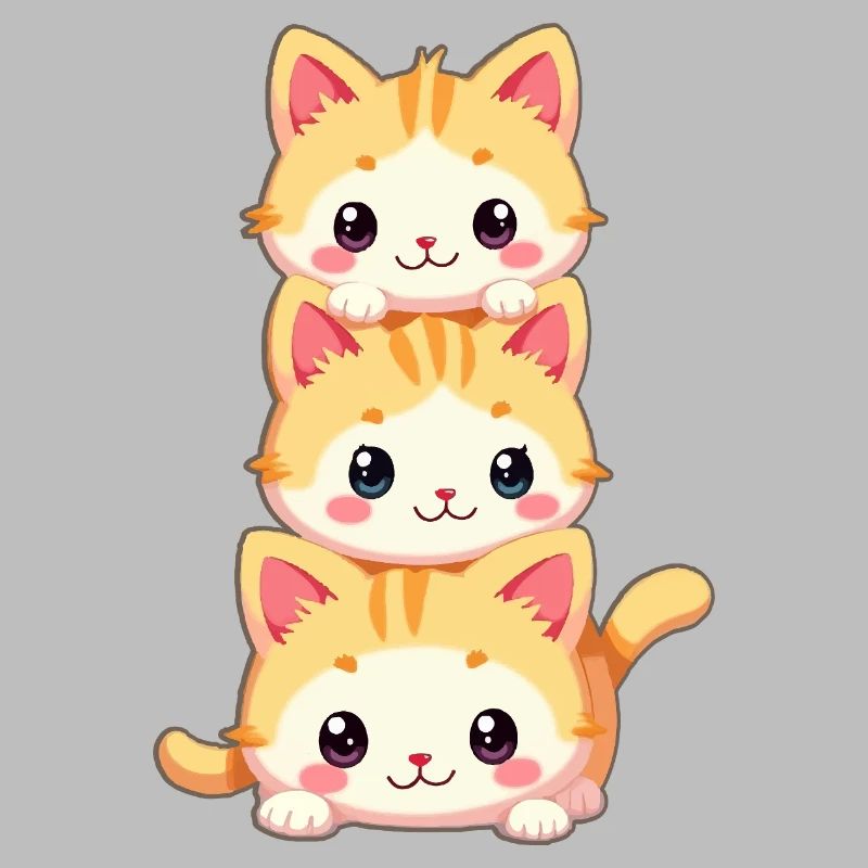 Trio de chatons empilés