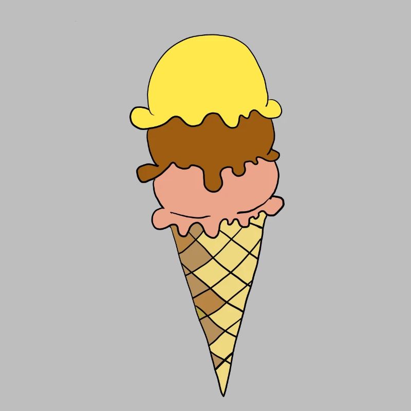 Gelbe Eiscreme Dreier-Sortiment