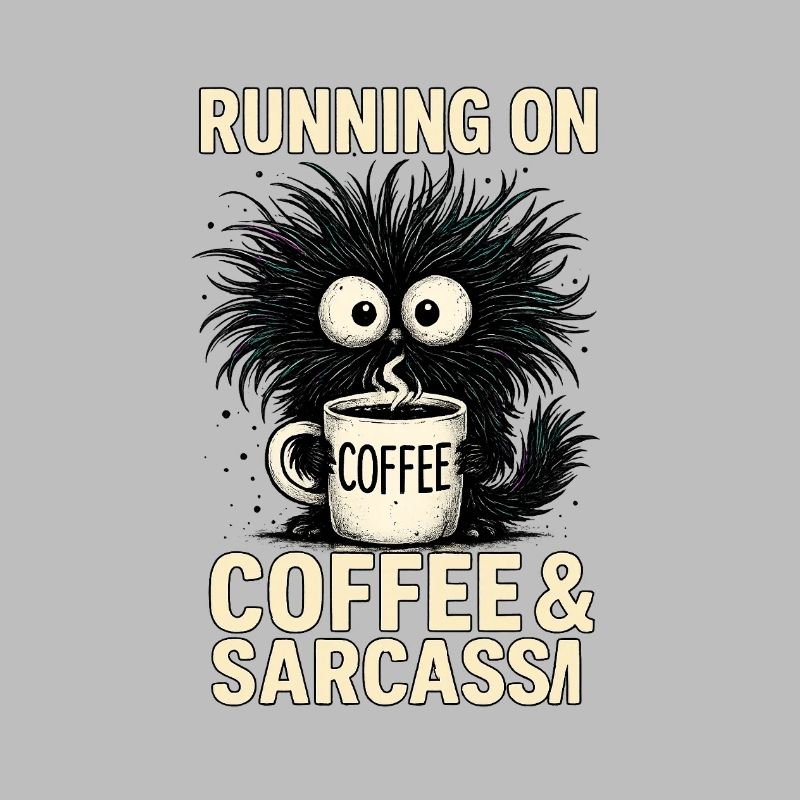 Läuft mit Kaffee & Sarkasmus – Lustiges Kaffeelieb