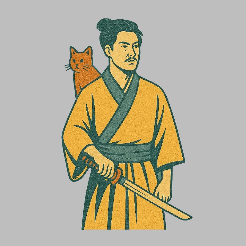Samurai with Cat