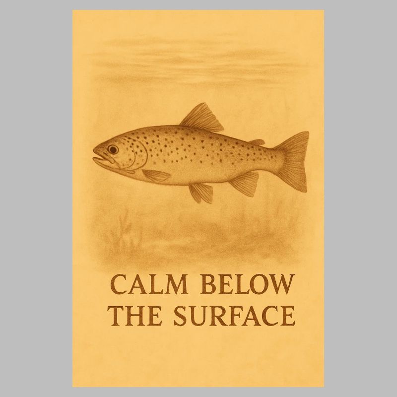 Empreinte de truite calme sous la surface