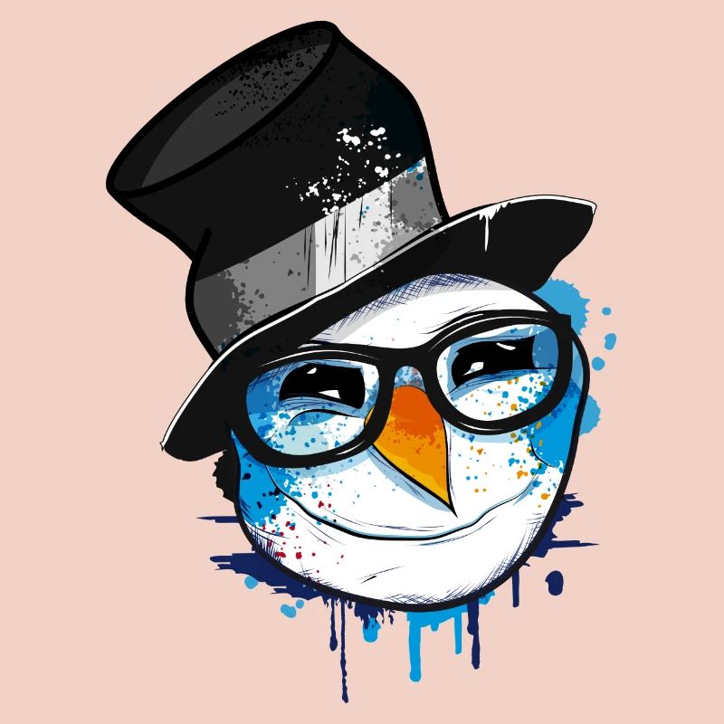 Snowman with nerd glasses