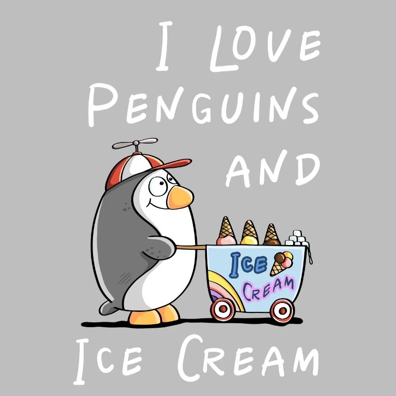 I Love Penguins and Eiscreme - Pinguin Eis Comic