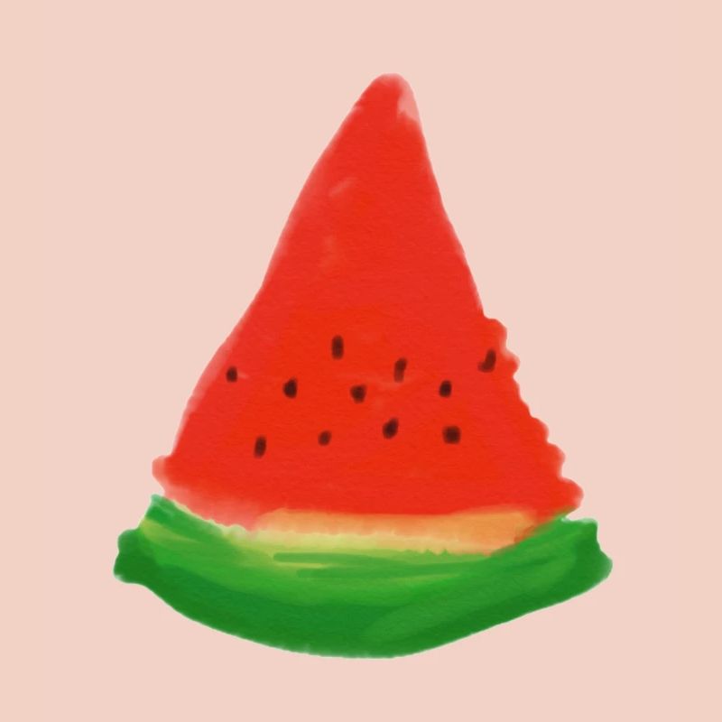 Tranche de pastèque à l’aquarelle