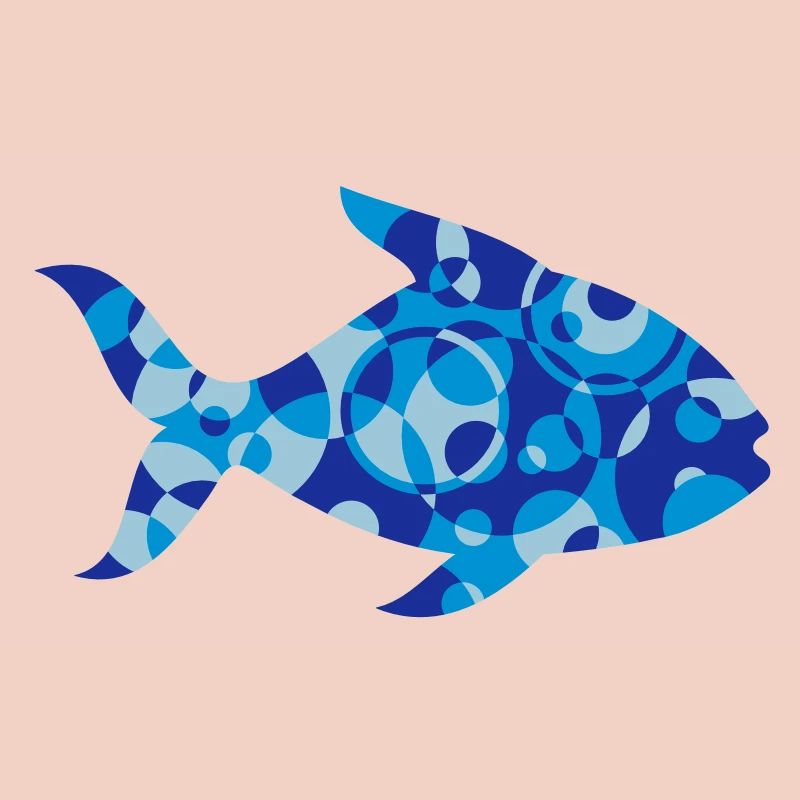 A fish made of shapes and patterns