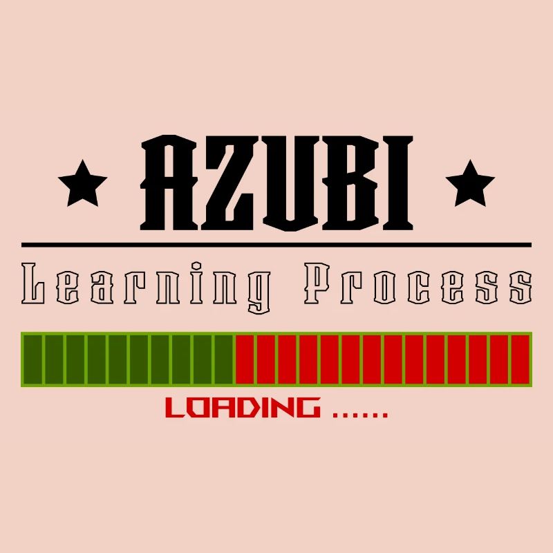 AZUBI learning process loading white tshirt